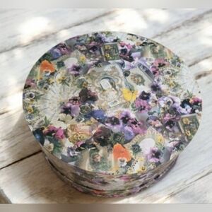 Floral Party Hat Box with Purple Accents